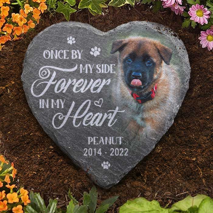 Still Shines personalized pet memorial stone, engraved with name and photo